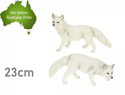 1pc 23cm Standing White Wolf Garden Statue Figurine Ornament Sculpture Wild Gift • $29.99