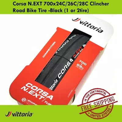 Vittoria Corsa N.EXT 700x24C/26C/28C Clincher Road Bike Tire -Black (1 Or 2tire) • $89