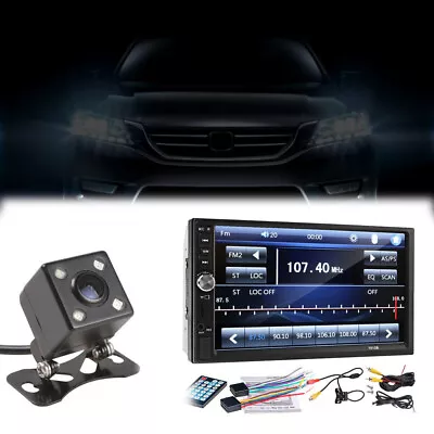 2Din 7  Touch Screen FM Bluetooth Radio Audio Stereo Car Video Player+HD Camera • $119