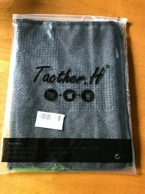 Tacther H. Men's Cashmere & Acrylic Scarf Gray/Black 70  X 12  NWT FAST SHIPPING • $9.95