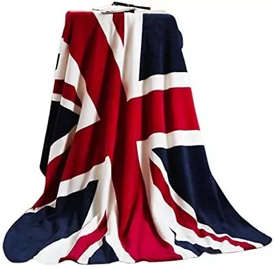 Union Jack Flag Fleece Throw Blanket Luxury Coral Throws For Sofa Great British • £26.64