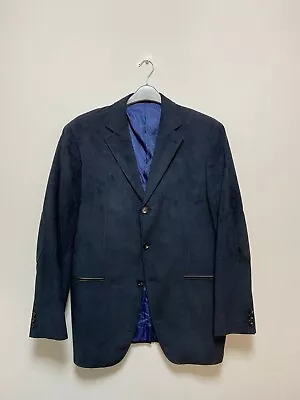 Fransitron Men's Navy Blue VELVET Blazer Jacket Size EU52 UK42 • $43.16