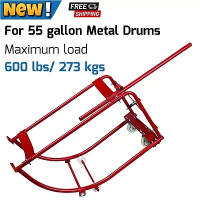 Hand Truck Tilting Movable Metal Drum Cradle For 55 Gal. Steel Barrel Transport • $258.75