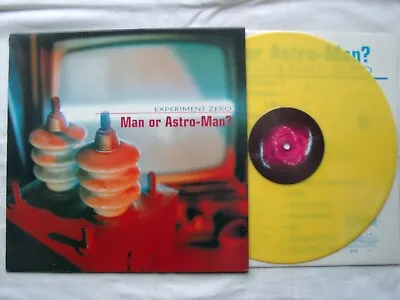 MAN OR ASTRO-MAN? - Experiment Zero LP - 1996 UK - Yellow Vinyl With Poster • £59.99