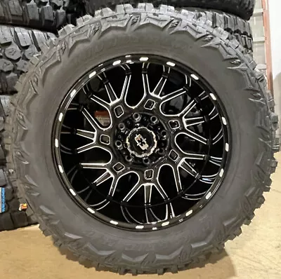 20x10 Vision 404 Brawl Black Wheels 35  MT Tires 8x170 Ford Super Duty F250 F350 • $2549