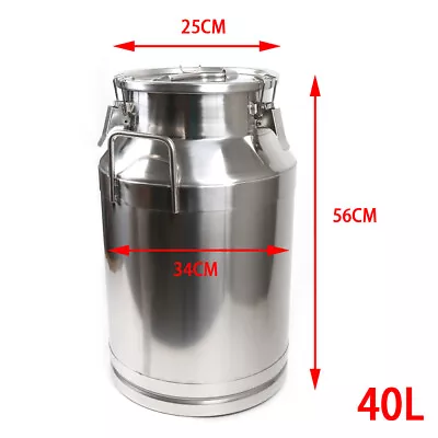 40L/10.56 Gallon 304 Stainless Steel Milk Can - Heavy Duty Milk Jug Milk Bucket  • $98.80
