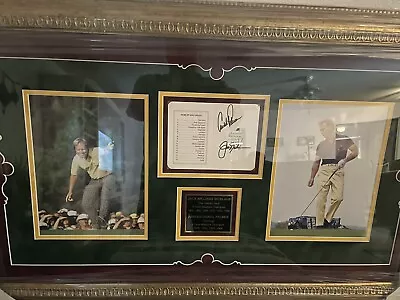 Jack Nicklaus & Arnold Palmer Signed Masters Scorecard Framed Display COA Letter • $500