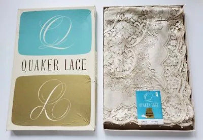 Vintage Quaker Lace Jubilee Tablecloth In Box Size 54 X 70 Unused W/ Label • $24.99