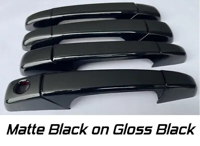 Matte Black On Gloss Black Door Handle Covers 2007-2014 GMC Yukon And Denali • $98