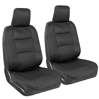 Solid Black Car Seat Covers For Front Seats Auto Truck Van SUV Rideshare • $22.99