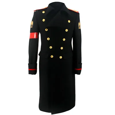 Rare MJ Michael Jackson Black Woolen Military Retro England Overcoat Jacket • $399.99