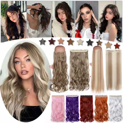 $3.78 • Buy One Piece Thick Clip In Hair Extension Full Head Real As Human Natural Soft Hair