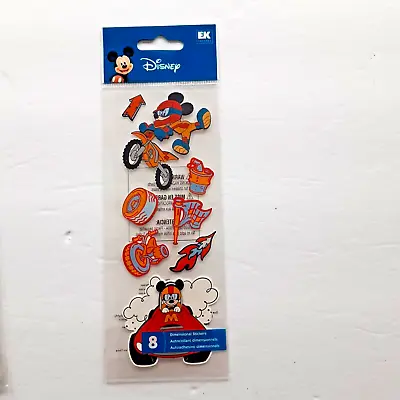 Mickey Mouse ROAD CHASER DT0D35 Motorcycle Car  EK Success Jolee's Disney NEW • $3.99