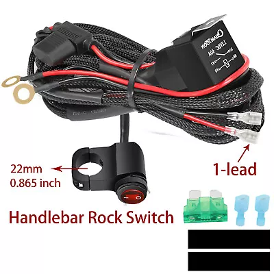 Wiring Harness Kit Handlebar Rock Switch LED Cube Work Light Bar ATV Motorcycle • $17.59