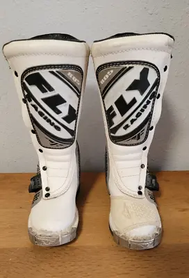 Fly Racing 805 Kids Boots White Brown Motocross Motorcycle Size 13Y • $52