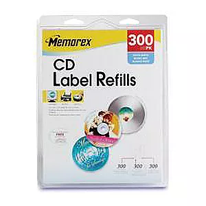 Memorex CD Label Refills 300 White Matte Labels • $30