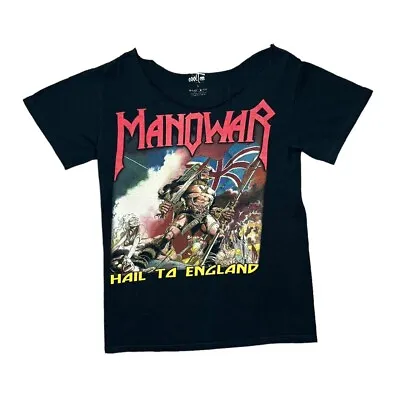 MANOWAR  Hail To England  Power Heavy Metal Band Reworked Cutoff T-Shirt Small • $15.88