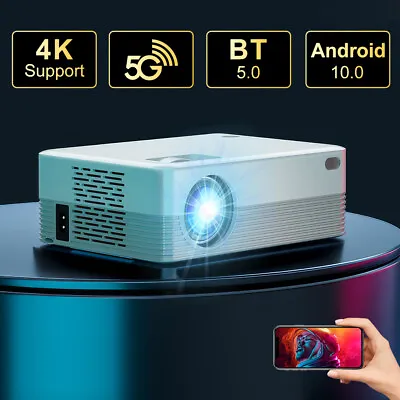 5G WiFi Bluetooth Android Projector 4K Support Outdoor Home Movie Projector HDMI • $129.99