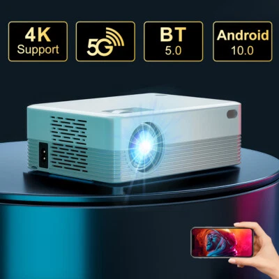 5G WiFi Bluetooth Android Projector 4K Support Outdoor Home Movie Projector HDMI • $129.99