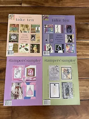 Stampington STAMPERS SAMPLER  & TAKE TEN LOT  Of 4 Magazines-Rubber Stamps CARDS • £19.28