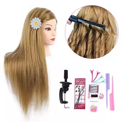 26 Inch Makeup Mannequin Head Long Straight Hair Dresser & Practice Long • $41