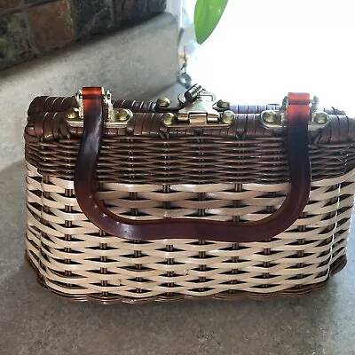 Pre-owned Mr. ROLF- Vintage Rattan Purse “Made Exclusively In The British Crown • $36