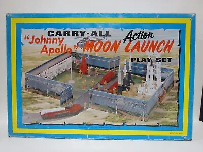 1970 Marx Carry-All Johnny Apollo Action Moon Launch Play Set - 4630 Vintage • $149.99