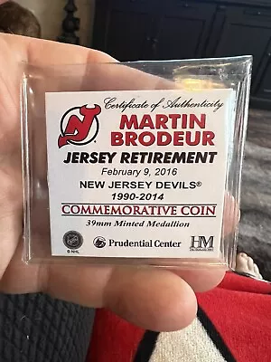 Martin Brodeur Jersey Retirement Comm. Coin 2-9-2016 New Jersey Devils • $50