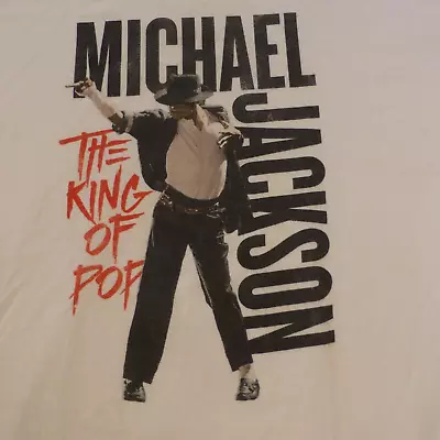 Michael Jackson Shirt Adult Extra Large White Graphic Print Bad Logo King Of Pop • $16.95