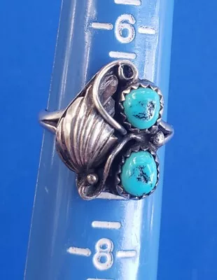 Vintage Southwestern Sterling Silver Turquoise Ring. Size 7 • $74