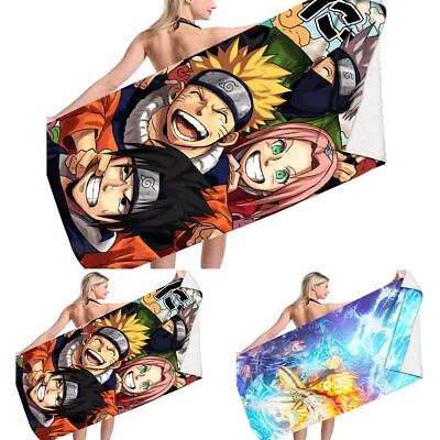 NARUTO Beach Bath Towel Large Travel Camping Lightweight Towels For Adult Kids  • £8.83