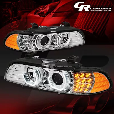 Pair Chrome Led U-halo Projector Headlight Lamps For 1996-2003 Bmw E39 5-series • $262.88