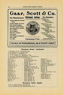 1905 Gaar Scott & Co. Ad:  Sells & Stays Sold  - Richmond Indiana • $17.76