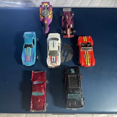 Vintage Lot Of 7 Hot Wheels Sports & Race Cars & The A-Team Van Good Condition • $37.77