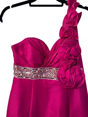 Gigi Designs Pink Mermaid Prom Dress Sequined One Shoulder Gown Sz 6 • $45