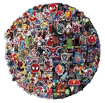 50 X Marvel Cartoon Style Stickers - SpideyHulkGrootIron ManVenomDeadpool • £3.99