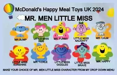 McDonald's Happy Meal Toys UK 2024 Mr MEN LITTLE MISS Make Your Choice • £2.99