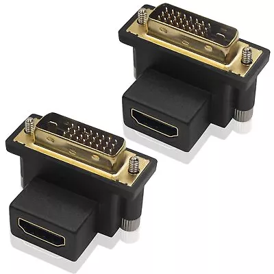 Hdmi To Dvi Adapter 90 Degree Up Down Angled Dvi Male To Hdmi Female Adapter F • $16.99