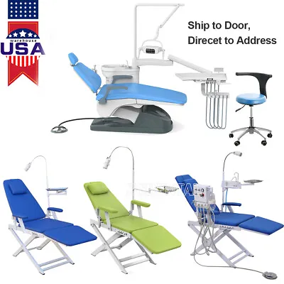 Dental Unit Chair Computer Controlled Motor+Stool/Simple Folding Chair Turbine • $579.59