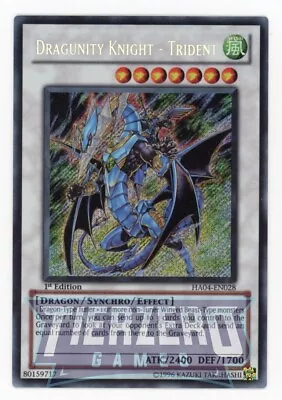 Yugioh Dragunity Knight - Trident HA04-EN028 Secret Rare 1st Edition NM/LP • £4.50