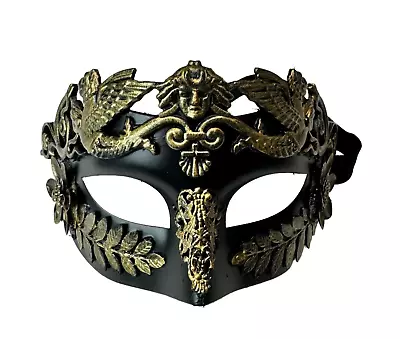Venetian Greek Roman Warrior Egyptian Men Masquerade Mask (Black & Gold) • $15.99