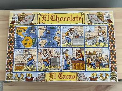 Vintage EL Chocolate Hand Painted Ceramic Tile From Spain • $32