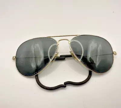 RAY BAN Vintage B&L Gold Sunglasses RB 3024 Aviator L0205 Italy Pilot 60-20-125 • $48.88