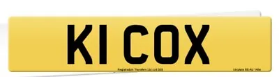 K1 COX - Private Number Plate - Held On Retention Certificate • £3225
