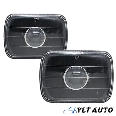 7  7X6 Inch Black Housing Square Glass Lens Projector Headlights H6054 H6014 • $27.69