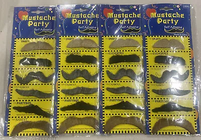 4sets 24Pcs Funny Fake Stick On Fancy Dress Mustache Costume Halloween Party • $7.77