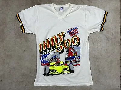 Vintage Indy 500 Racing Car Ringer Shirt Size M 1990  • $24.99