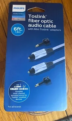 Audio Cable With Mini Toslink Adapters Fiber Optic Adapters 6 Ft. Philips  • $9.99