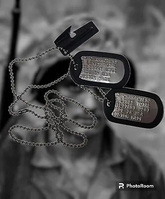 Custom Embossed Military Issue Stainless Steel Tags P-38 NAVY ARMY ☆ ID Dog Tags • $8.95