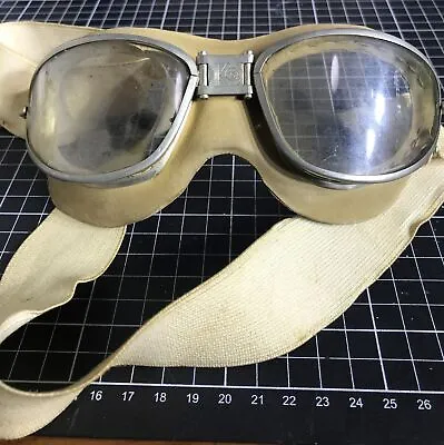 Vintage Fischer Spring Co. WWII Pilot Aviator Goggles • $400